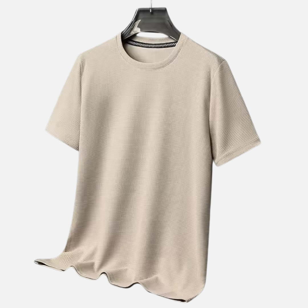 Men's Luxury Waffle Knit T-Shirt - Short Sleeve Shirt