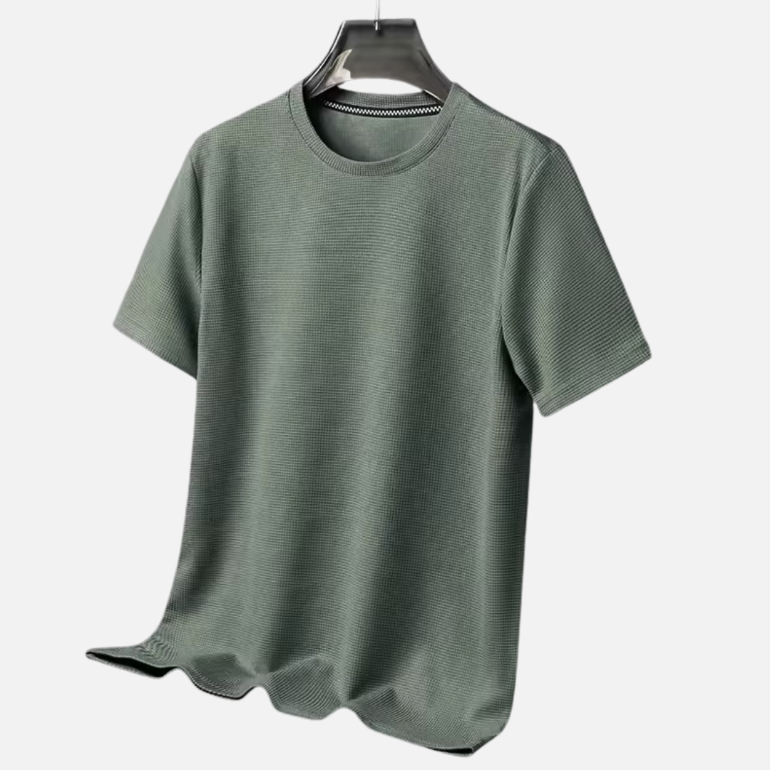Men's Luxury Waffle Knit T-Shirt - Short Sleeve Shirt