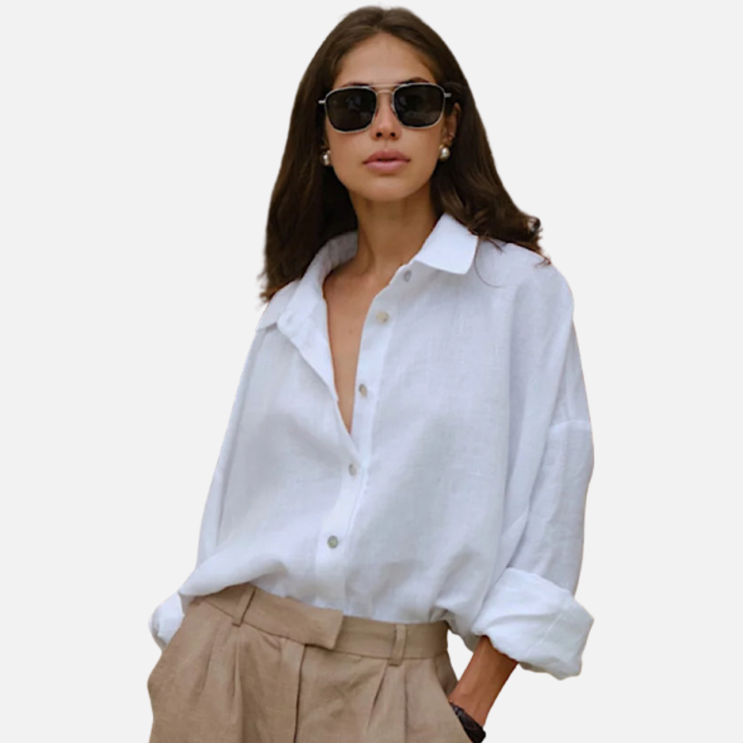 Women’s Long Sleeve Linen Oversized Shirt