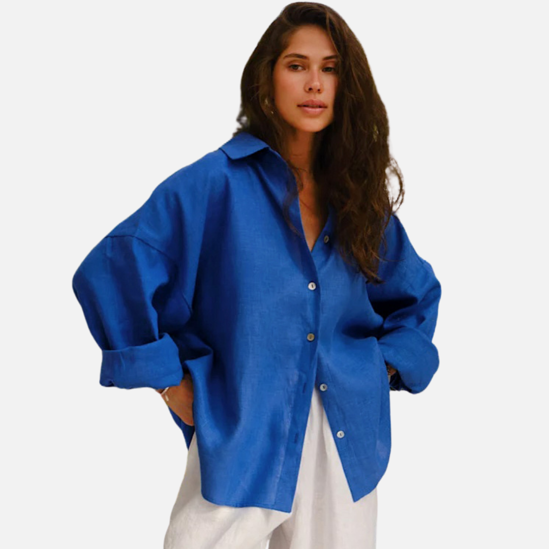Women’s Long Sleeve Linen Oversized Shirt