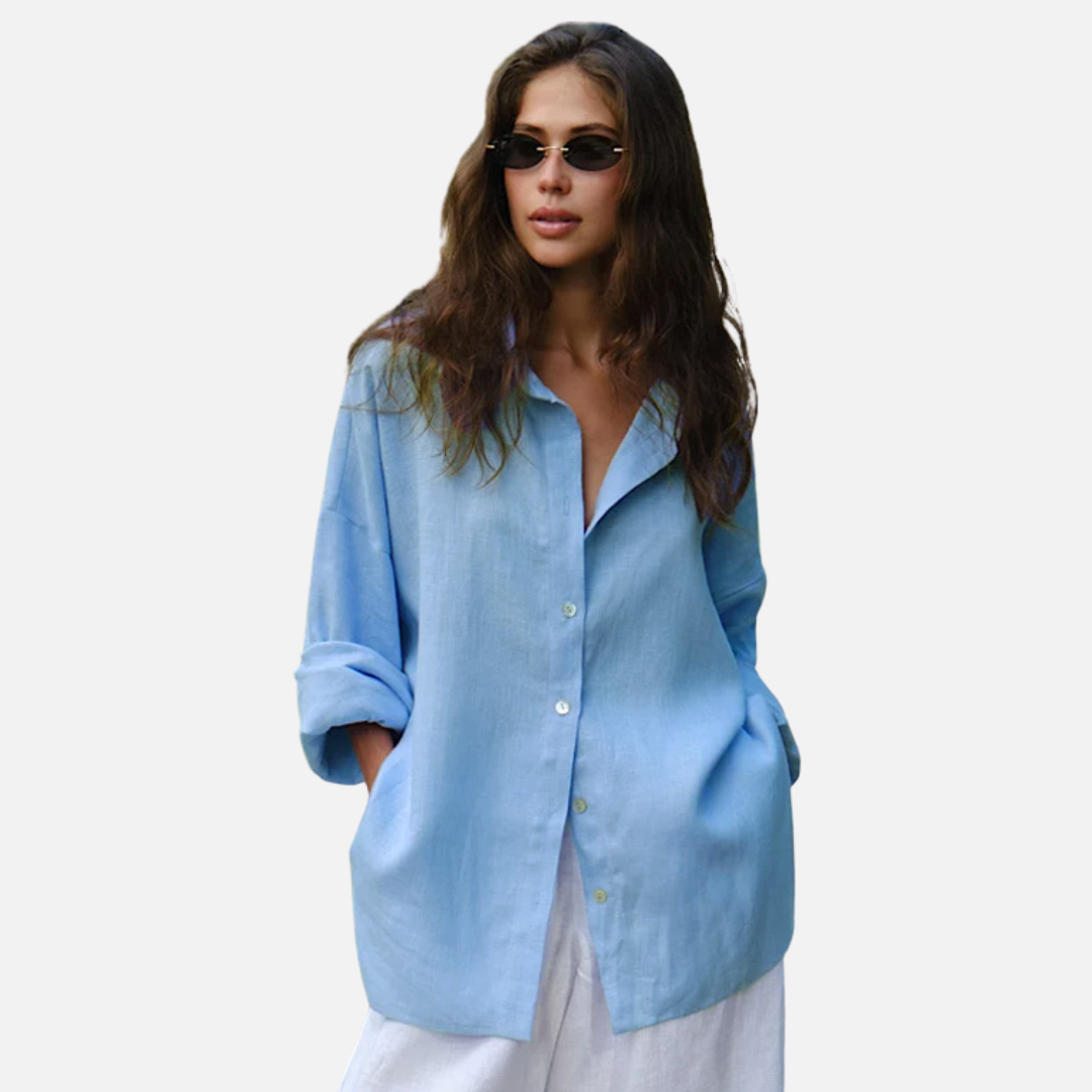 Women’s Long Sleeve Linen Oversized Shirt