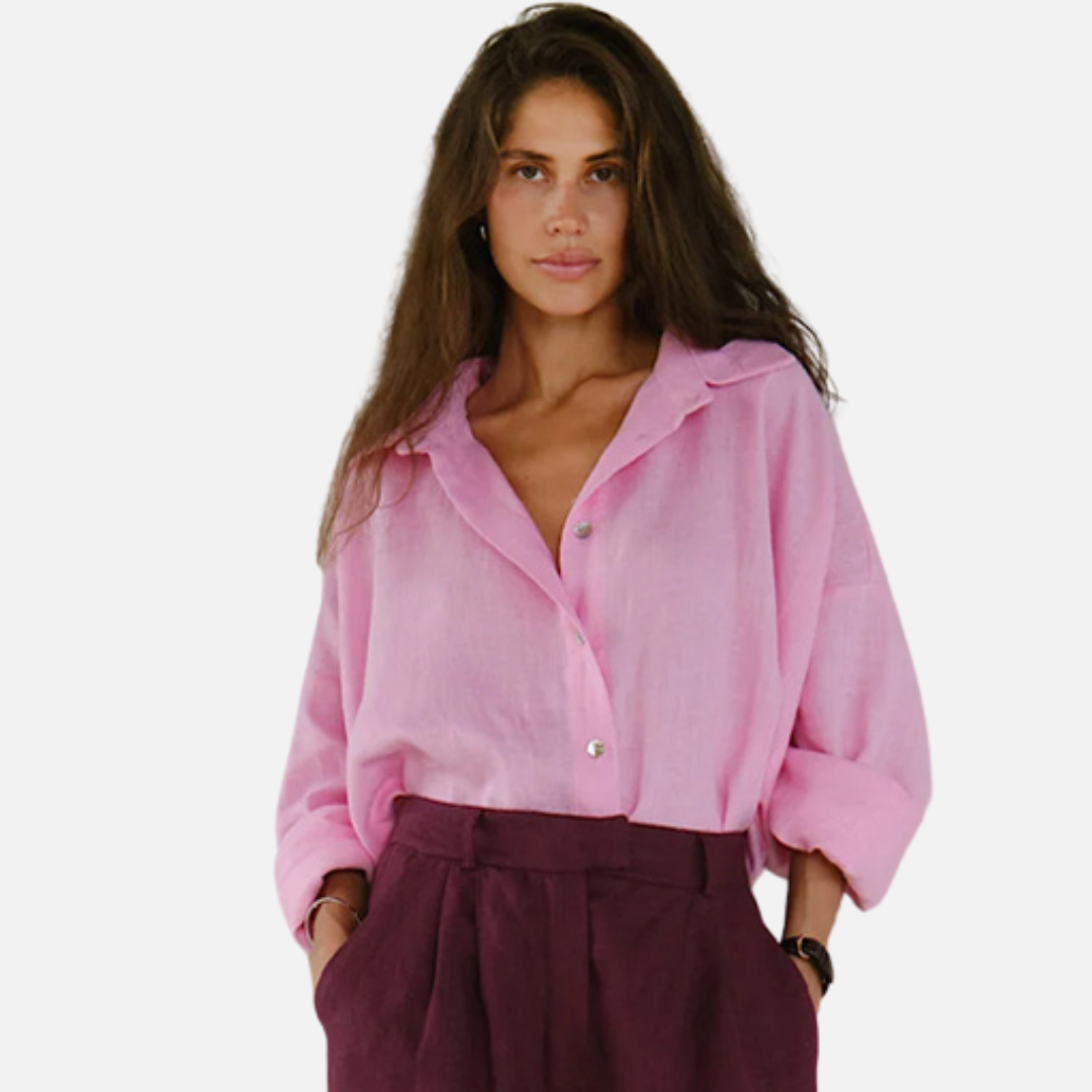 Women’s Long Sleeve Linen Oversized Shirt