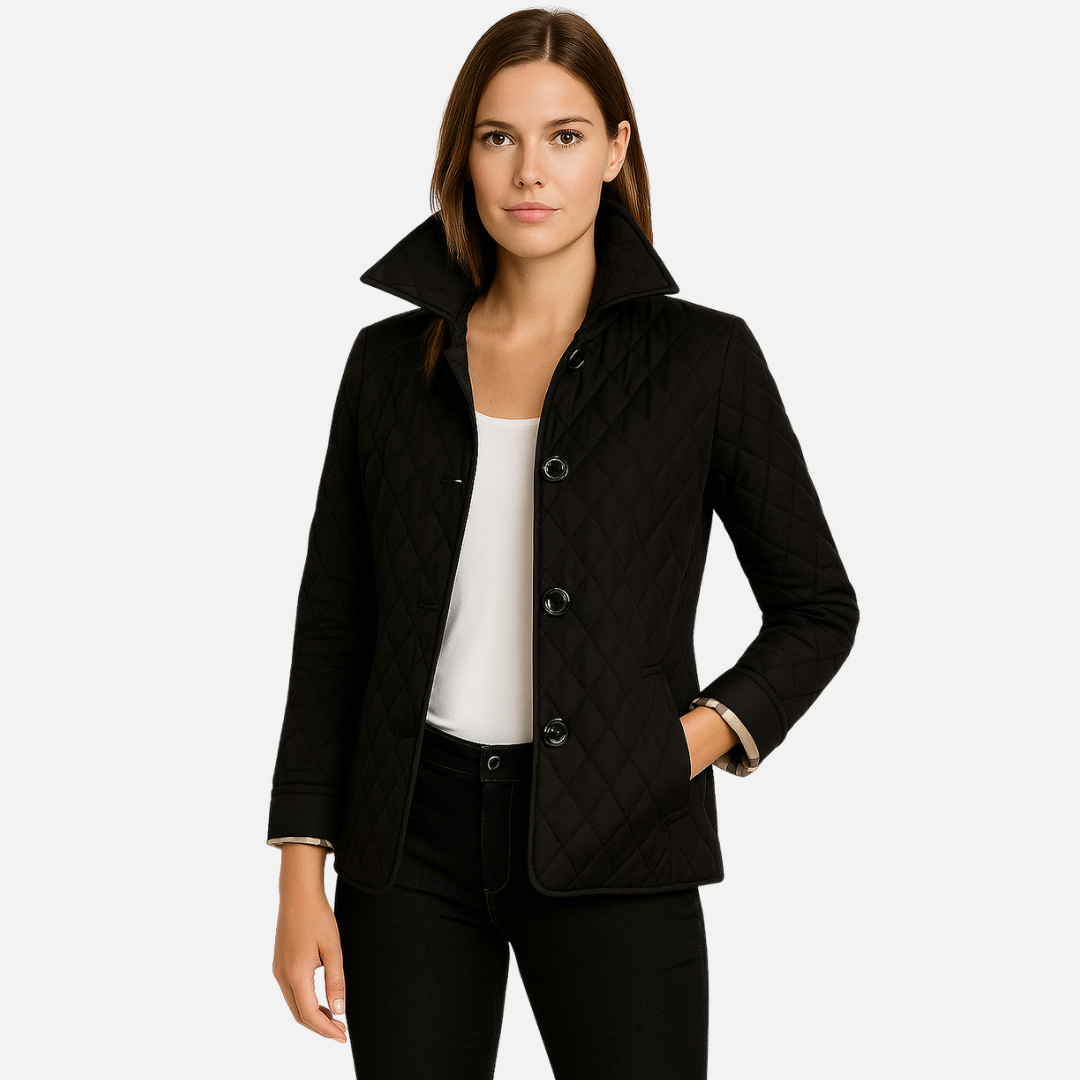 Women's Quilted Button-Up Jacket - Smart Blazer