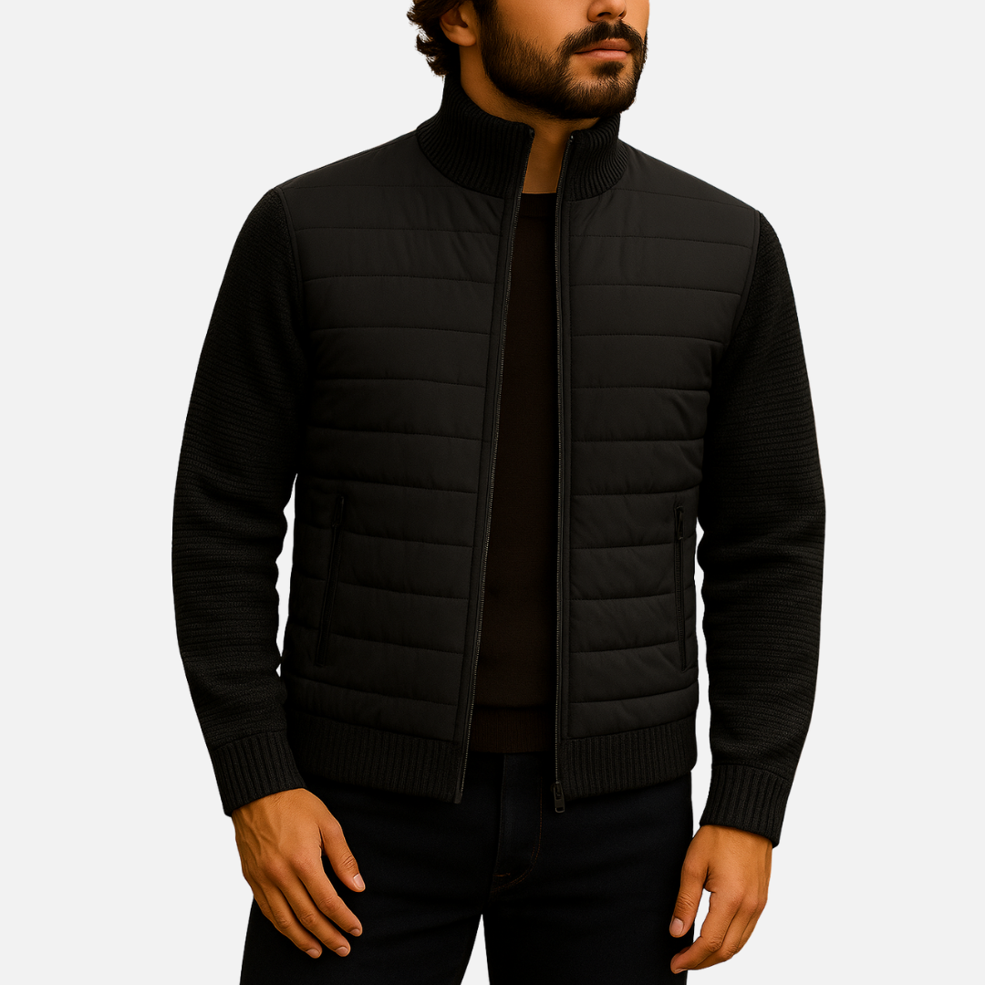Men's Classic Elegant Jacket - Stand-Up Collar Coat