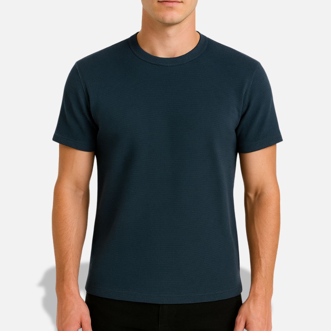 Men's Luxury Waffle Knit T-Shirt - Short Sleeve Shirt