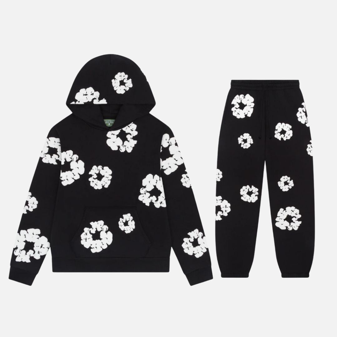Men's Floral Tracksuit - Comfortable Hoodie and Joggers Set