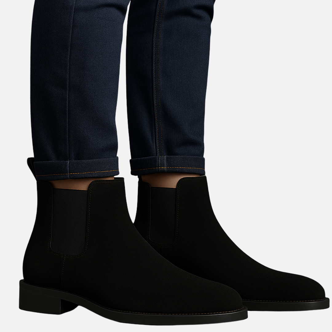 Men’s Suede Boots – Classic Ankle Boots with Chelsea Heel