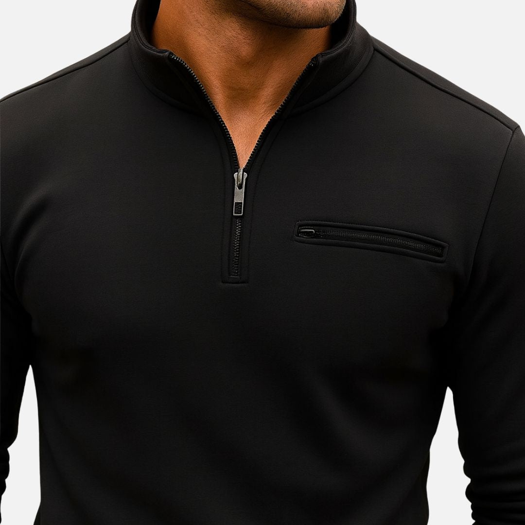 Men's Half-Zip Sweater - Comfortable Half-Zipper