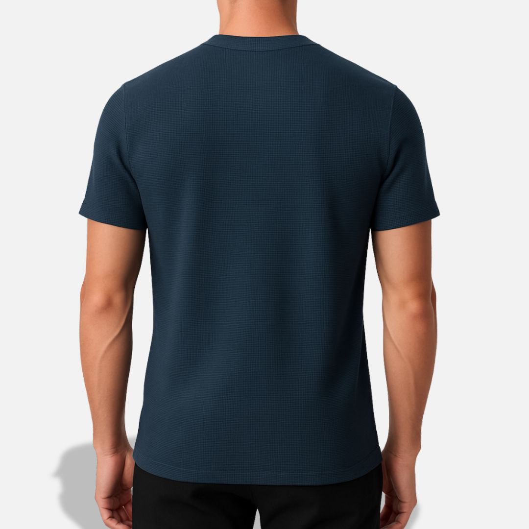 Men's Luxury Waffle Knit T-Shirt - Short Sleeve Shirt