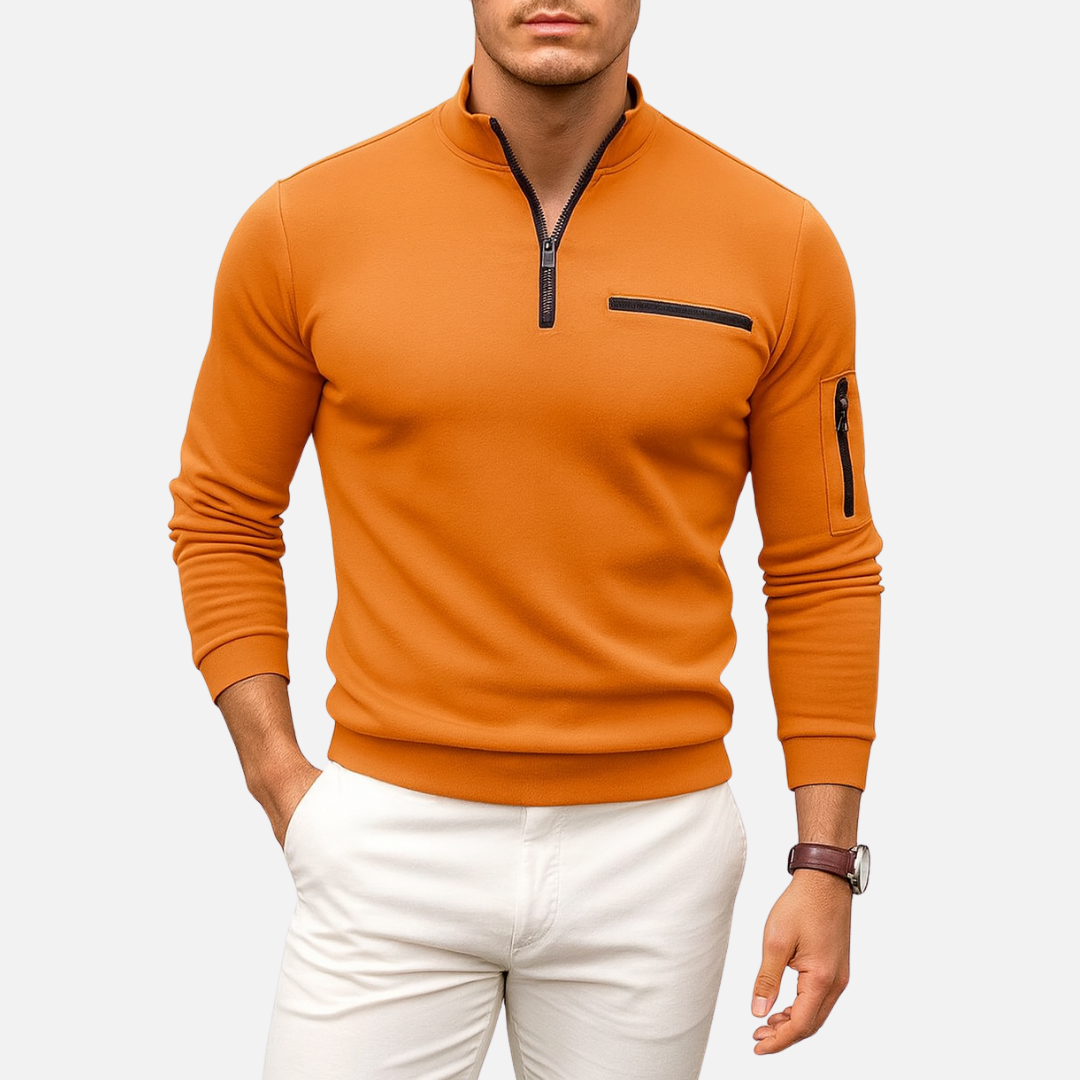 Men's Half-Zip Sweater - Comfortable Half-Zipper