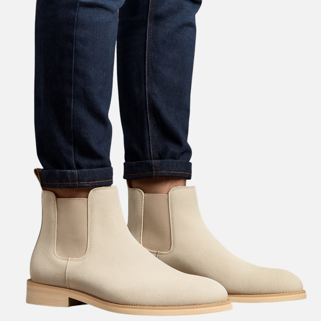 Men’s Suede Boots – Classic Ankle Boots with Chelsea Heel