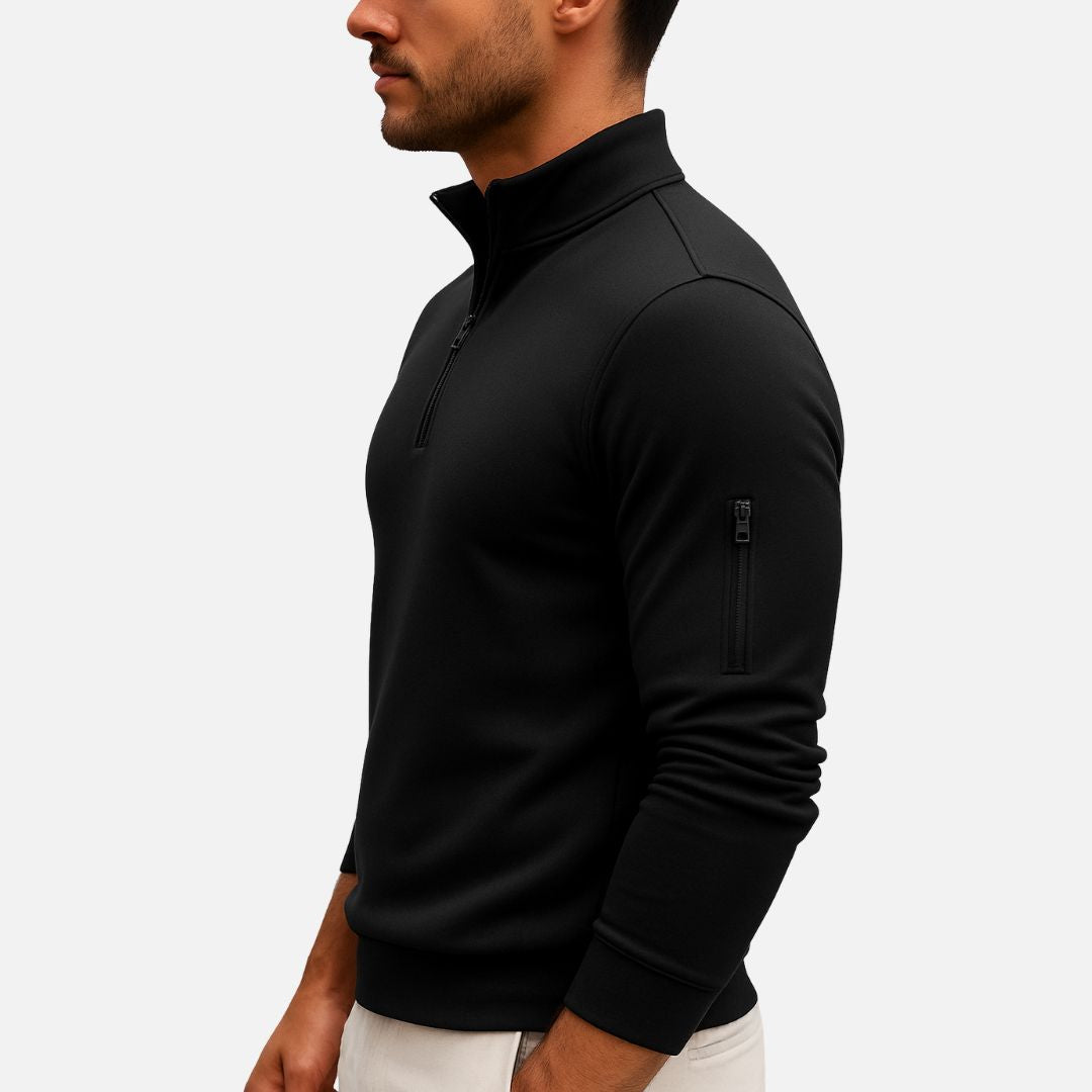 Men's Half-Zip Sweater - Comfortable Half-Zipper