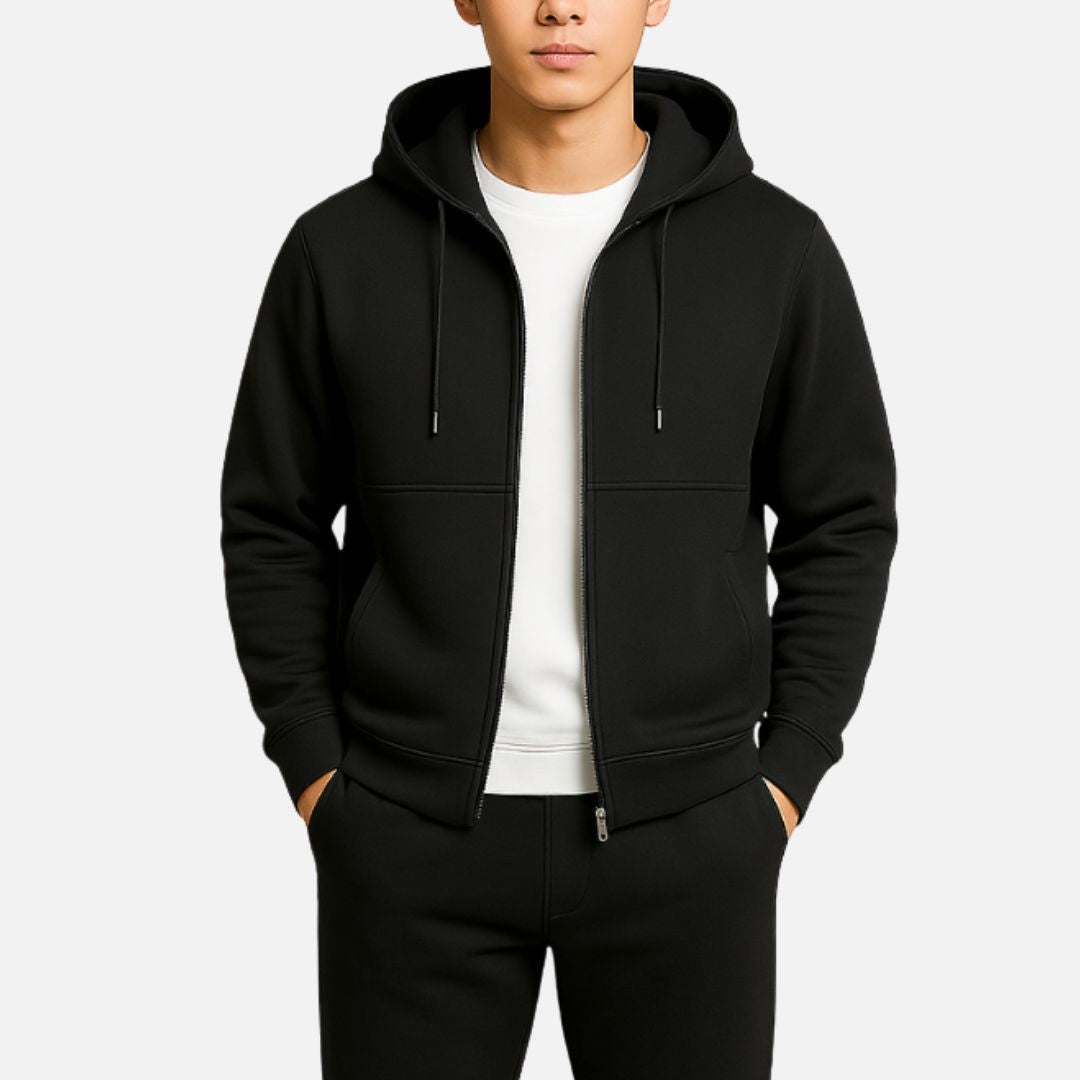 Men’s Luxury Zip-Up Tracksuit – 2-Piece Smart Casual Outfit