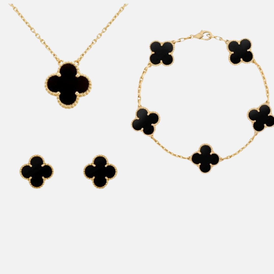 Women's Jewellery Set Clover - Matching Bracelet, Necklace, Earrings
