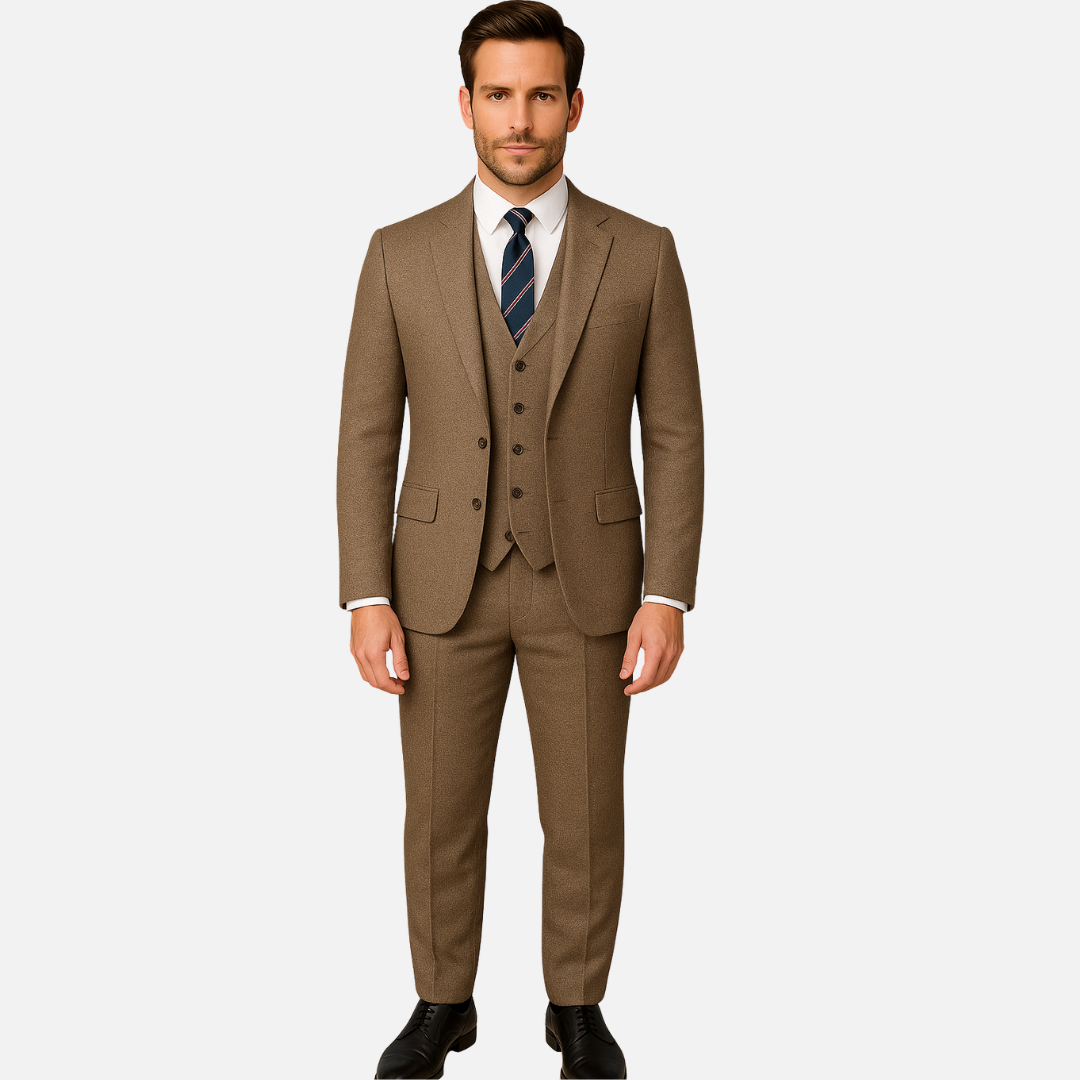 3-Piece Suit for Men – Tailored Blazer, Waistcoat & Trousers Set