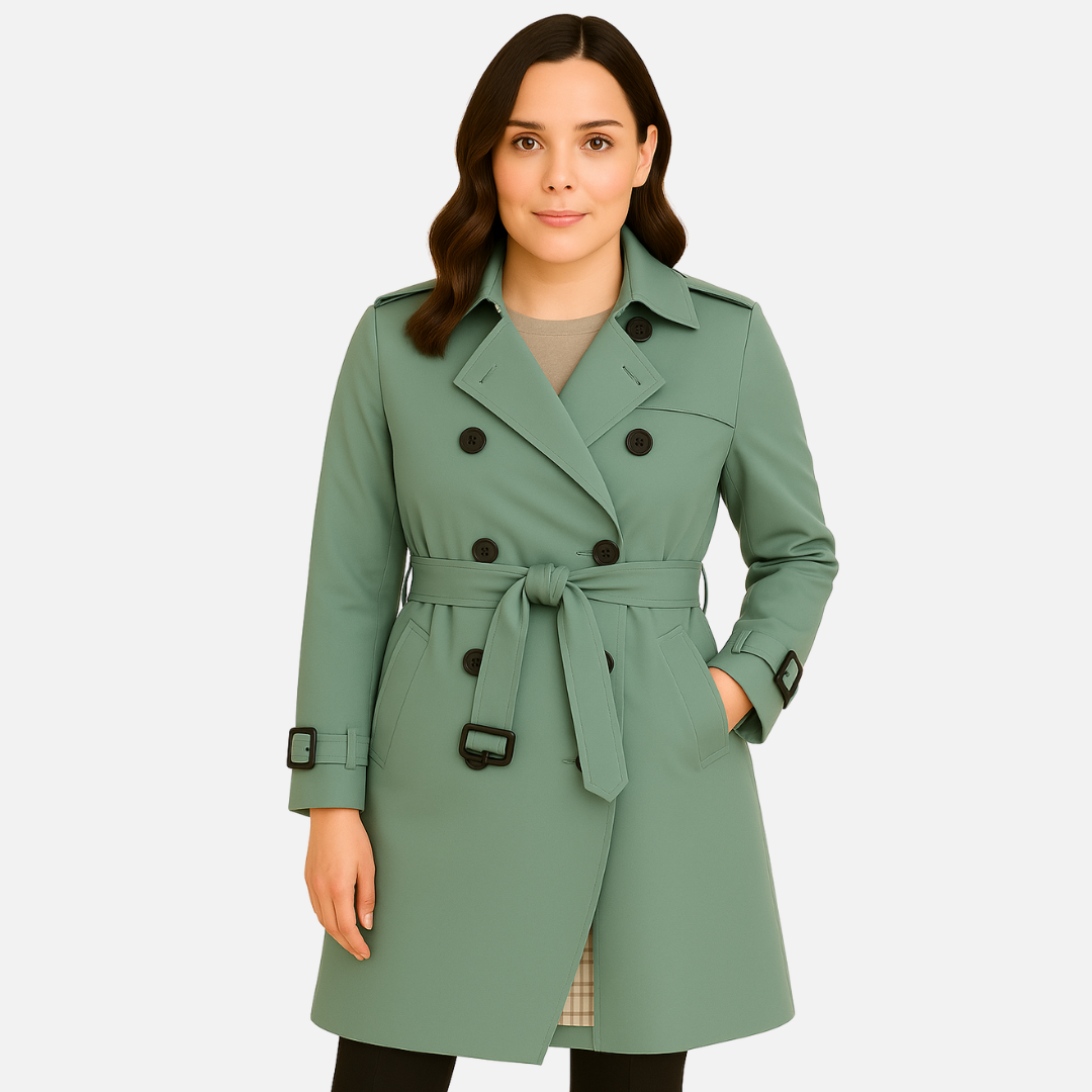 Women’s Warm Trench Coat – Classic Long Belted Coat for Autumn & Winter