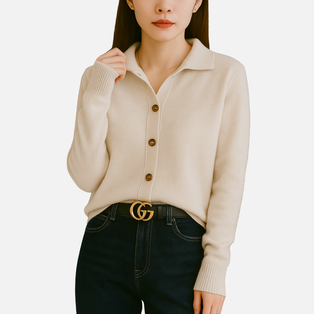 Women’s Elegant Cashmere Cardigan – Soft Button-Up Knit Jacket