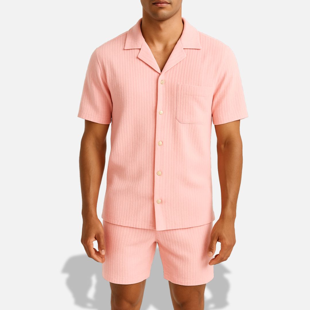 Linen Shirt & Shorts Set for Men – Breathable Summer Outfit