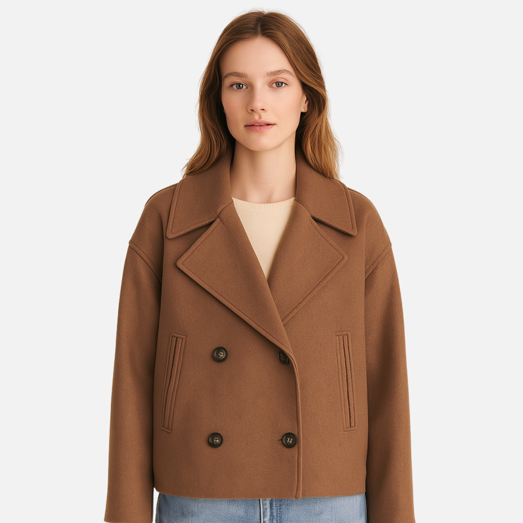 Women’s Tailored Coat - Casual Buttoned Jacket