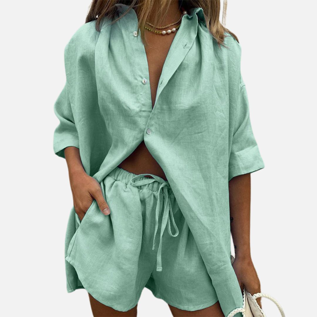 Women's Breathable Linen Outfit Set
