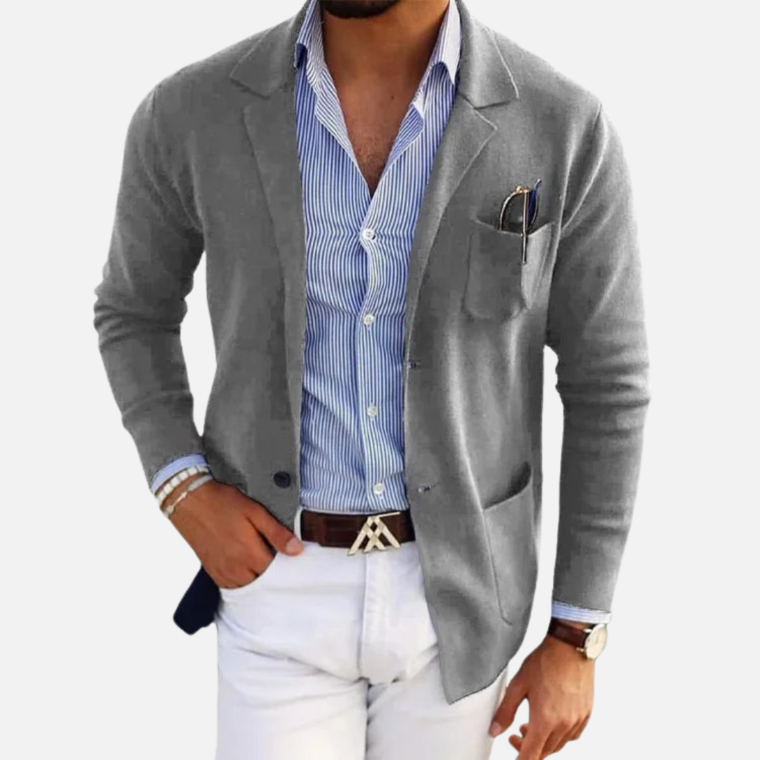 Men’s Smart Blazer - Dress Jacket with Flap Pockets