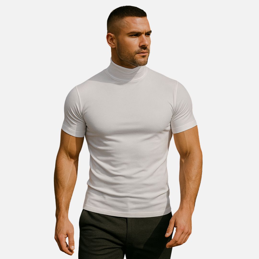 Men’s Fitted Turtleneck T-Shirt Stretch