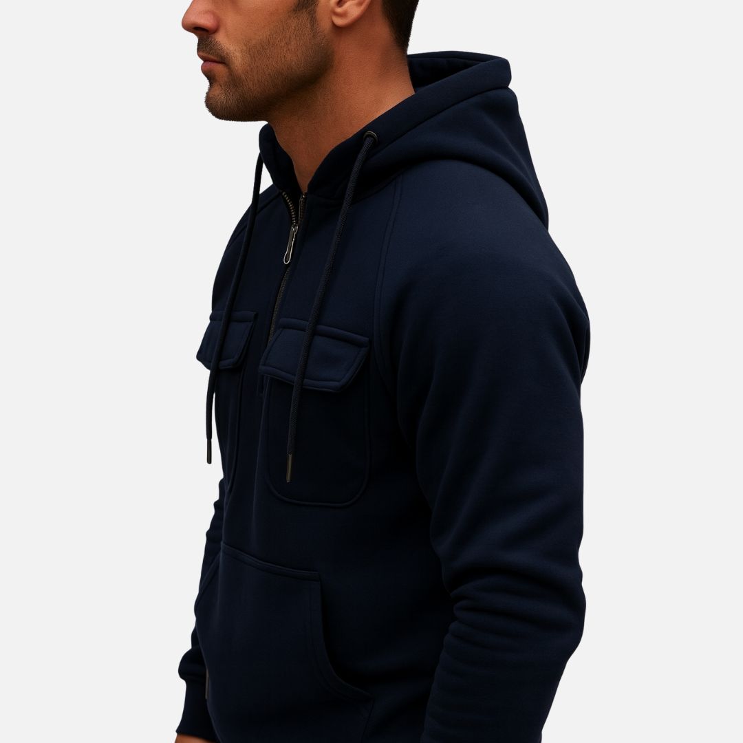 Men's Utility Hoodie - Warm Zipped Hoodie