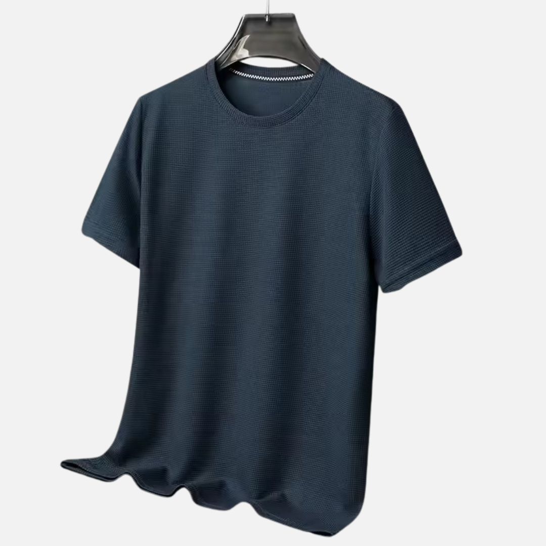 Men's Luxury Waffle Knit T-Shirt - Short Sleeve Shirt