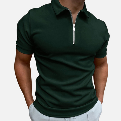 Men’s Short Sleeve Polo Half-Zipper