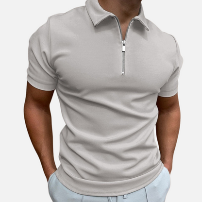 Men’s Short Sleeve Polo Half-Zipper