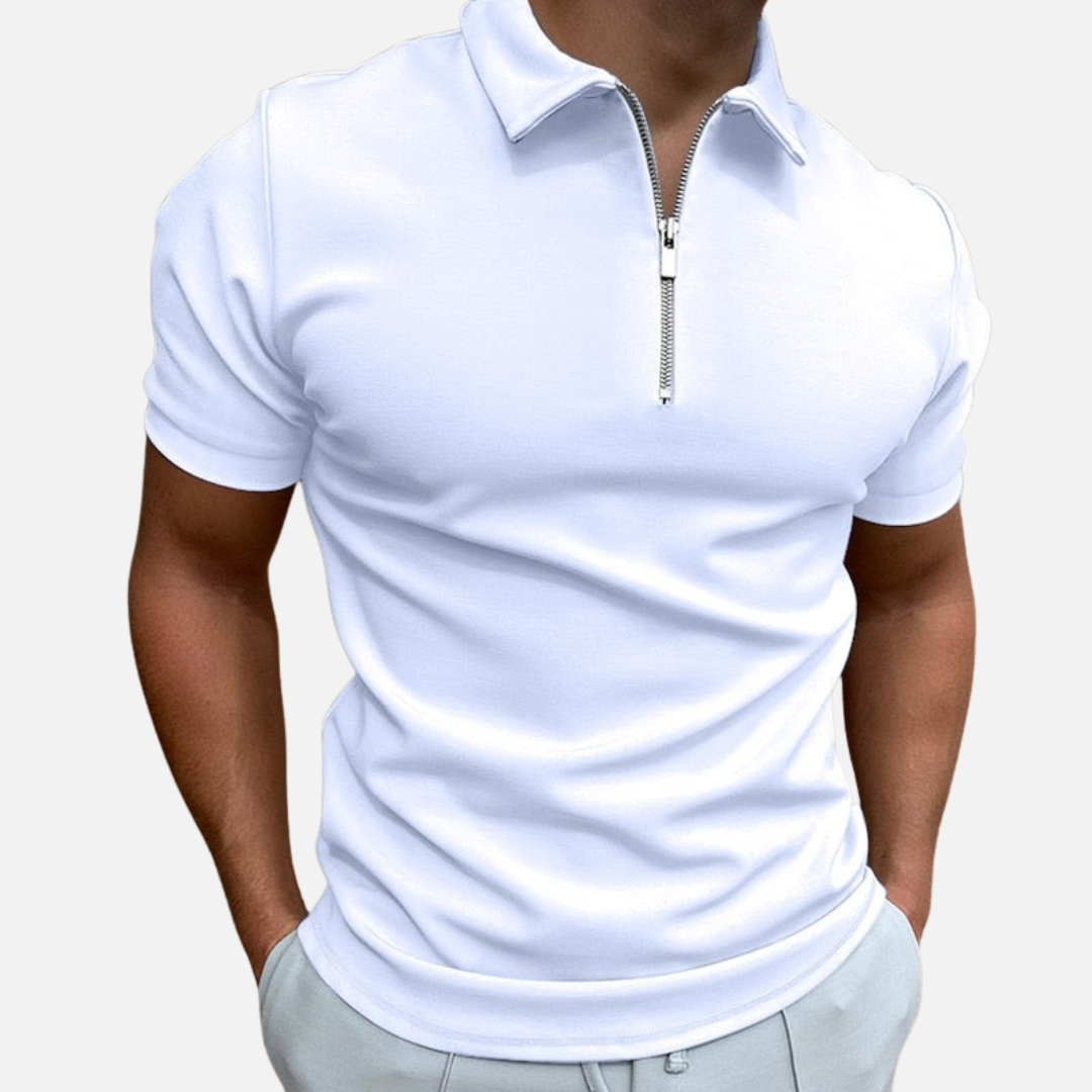 Men’s Short Sleeve Polo Half-Zipper