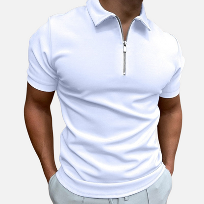 Men’s Short Sleeve Polo Half-Zipper