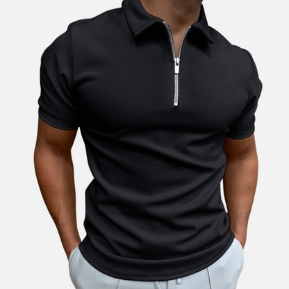 Men’s Short Sleeve Polo Half-Zipper