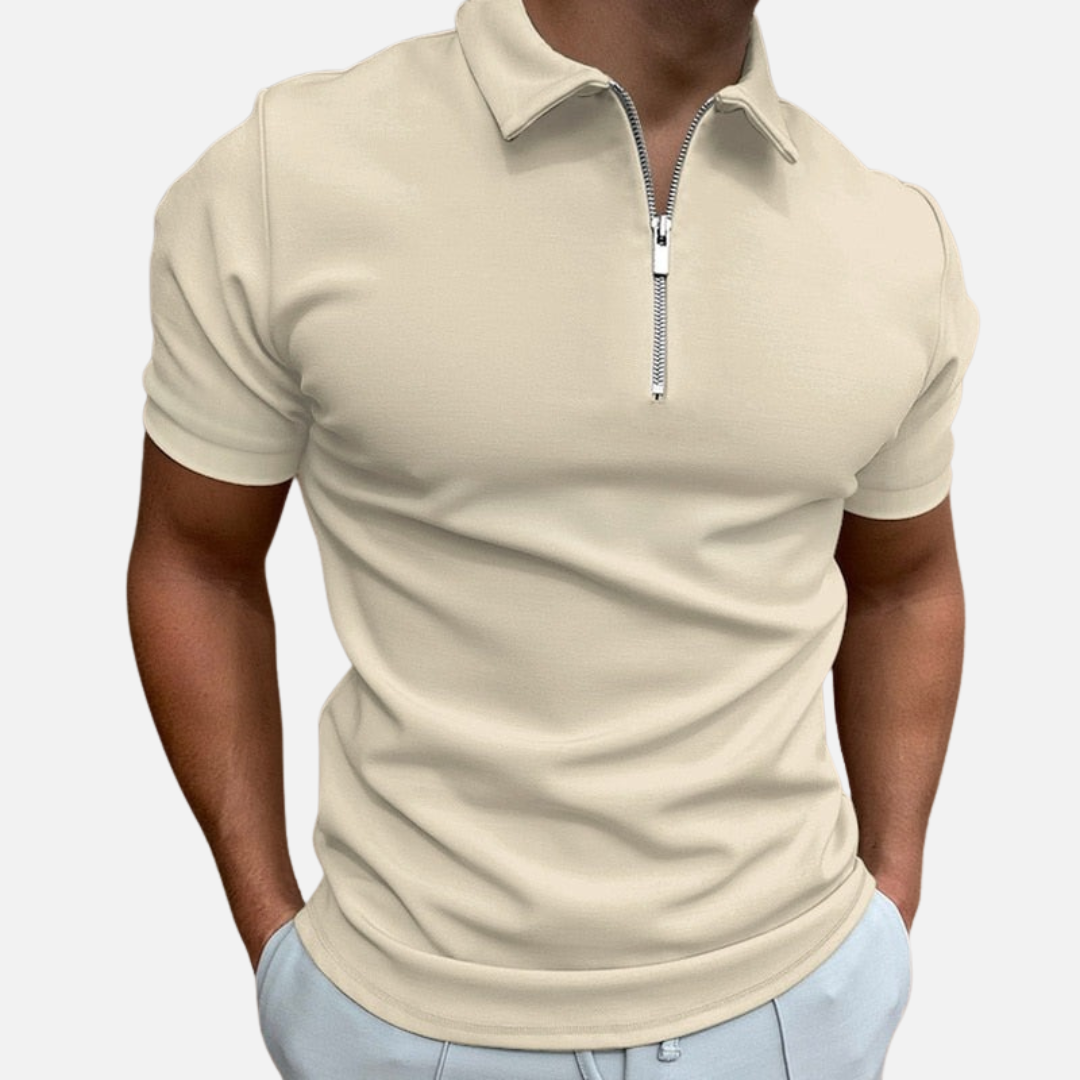 Men’s Short Sleeve Polo Half-Zipper