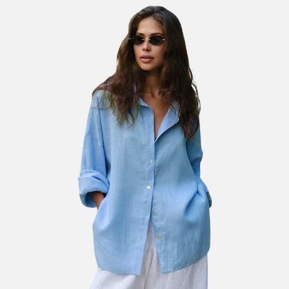 Women’s Long Sleeve Linen Oversized Shirt