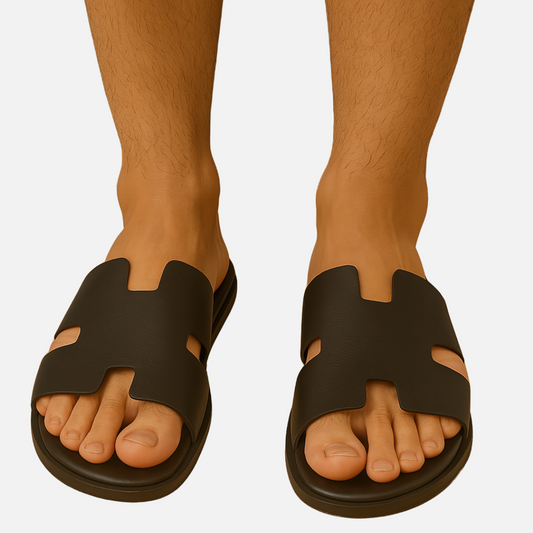 Men’s Black Premium Sandals - Comfortable Open Slippers