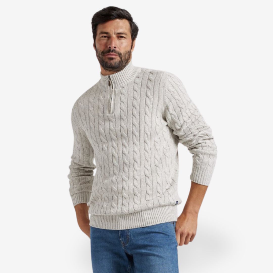 Men's Knitted Half-Zip Sweater Warm Half-Zipper