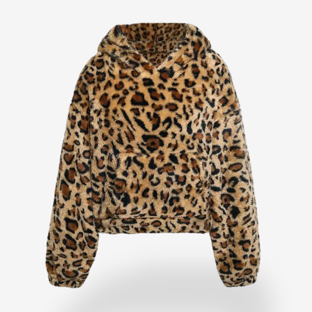 Women's Leopard Panther Print Hoodie Fleece