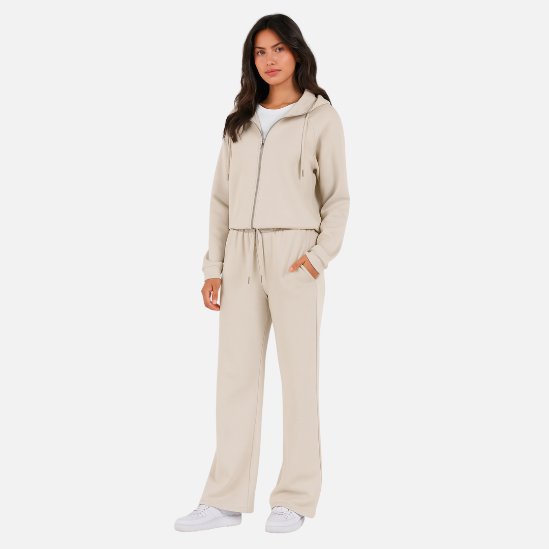 Women’s Two-Piece Outfit Set – Matching Jacket & Trousers Wide-Fit