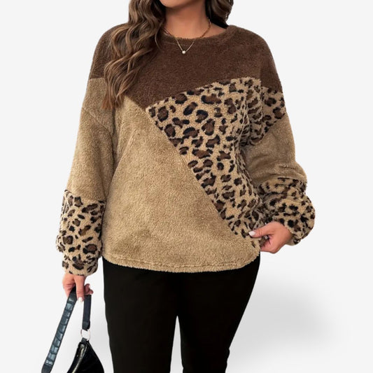 Women’s Warm Fleece Panther Print Sweater