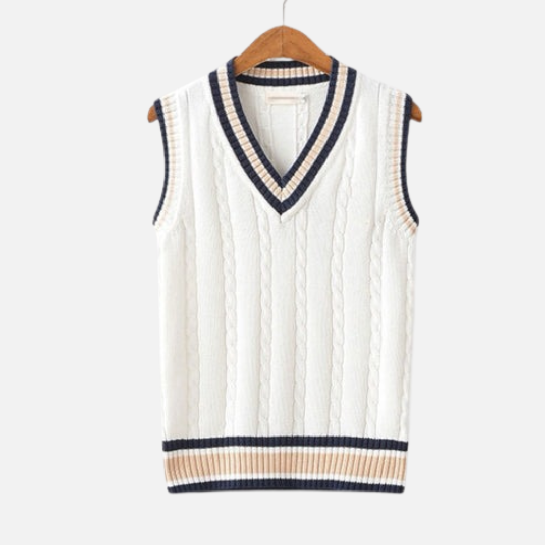 Men’s Old Money Sleeveless Vest - Knitted Pullover