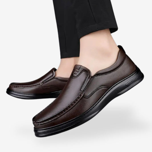 Men’s Slip On Dress Shoes in Brown or Black Faux Leather