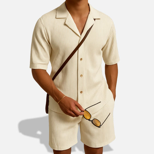 Linen Shirt & Shorts Set for Men – Breathable Summer Outfit