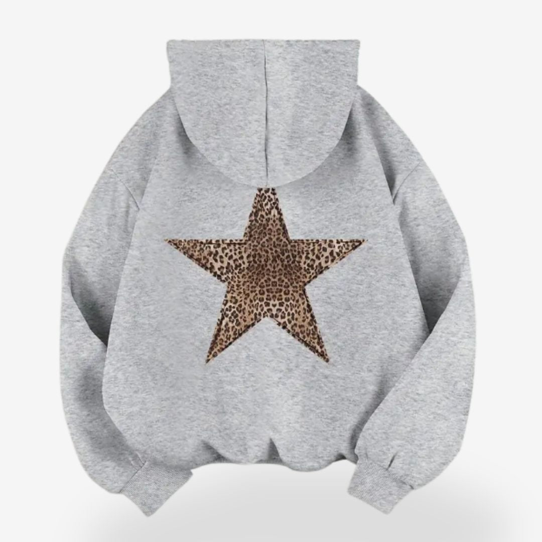 Women’s Warm Hoodie with Leopard Star