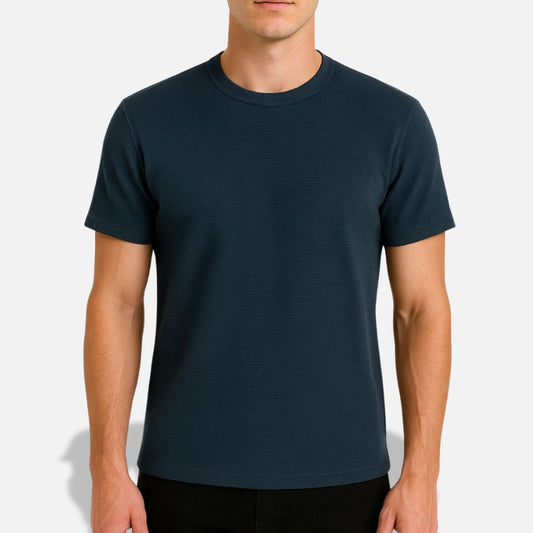 Men's Luxury Waffle Knit T-Shirt - Short Sleeve Shirt