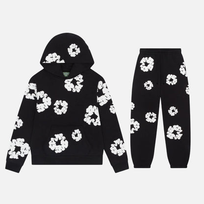 Men's Floral Tracksuit - Comfortable Hoodie and Joggers Set