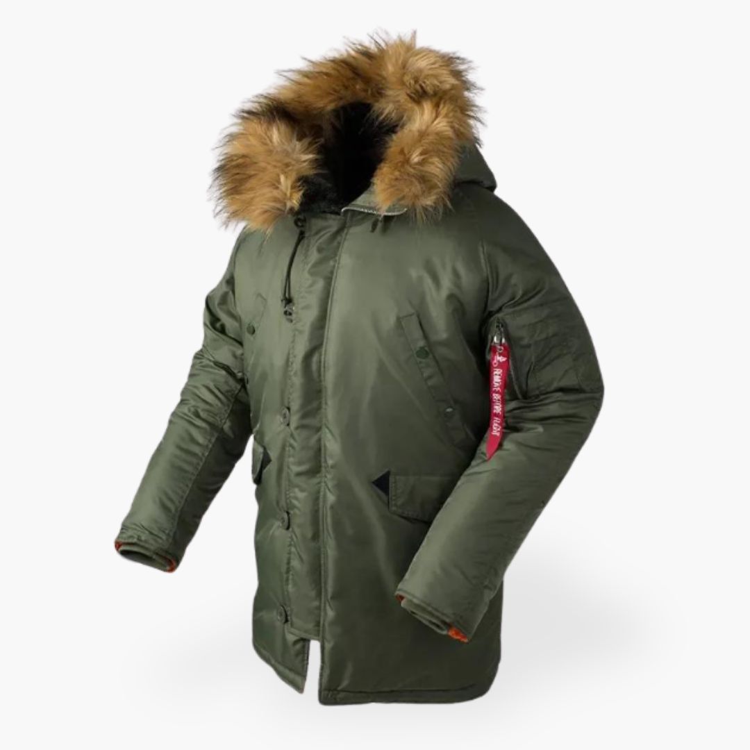 Men's Warm Parka with Collar