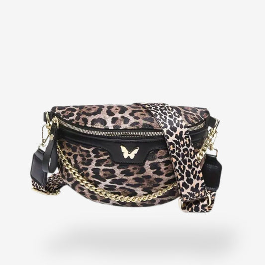 Leopard Print Fanny Pack for Women with Removable Strap