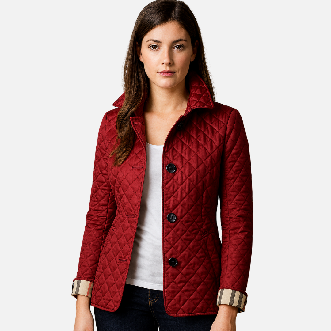 Women's Quilted Button-Up Jacket - Smart Blazer