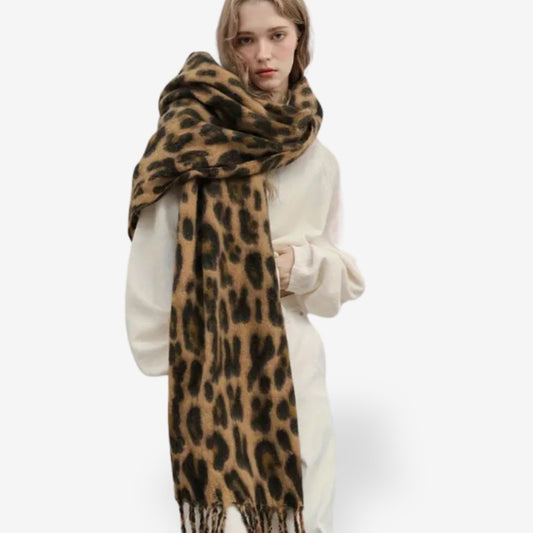 Women’s Soft Leopard Panther Print Scarf – Thick & Warm